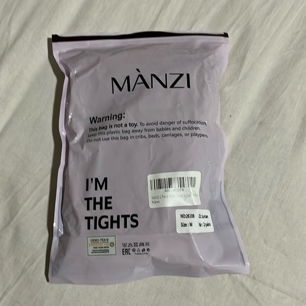 NWT MANZI Women's 2 Pairs Opaque Control-Top Tights Size M